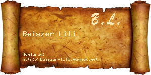 Beiszer Lili névjegykártya